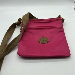 Longchamp small crossbody nylon pink